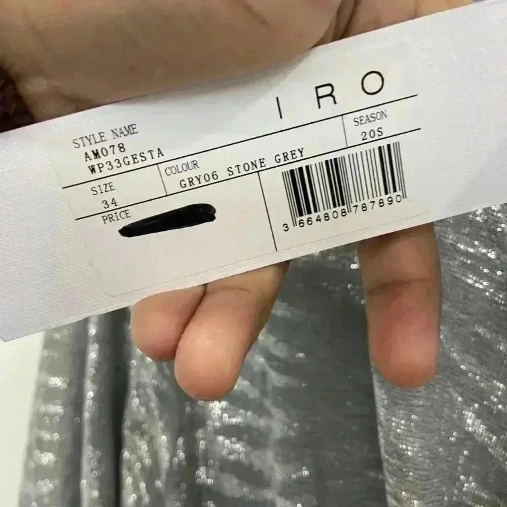 IRO Womens Metallic Ruffled Cocktail Mini Dress Size 34‎